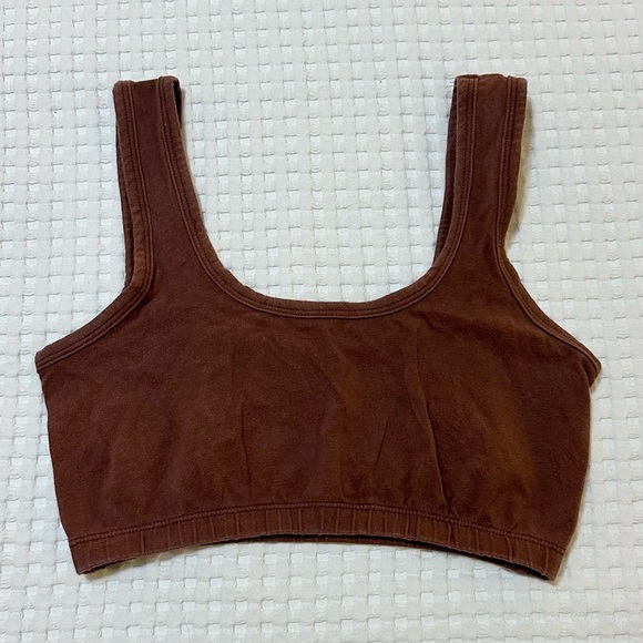 ARQ Full Coverage Bra Organic Cotton Stretch Made In USA Brown Women’s Sz Medium - Picture 1 of 7